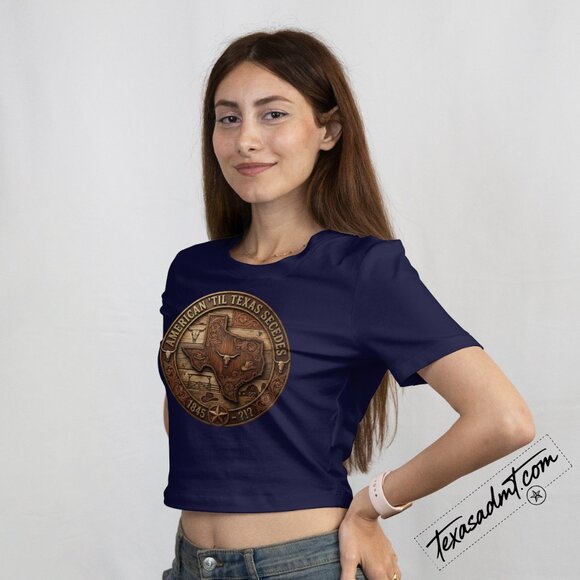 Texas Pride “American ’Til Texas Secedes” T-Shirt Western Texas State Emblem - Picture 2 of 3